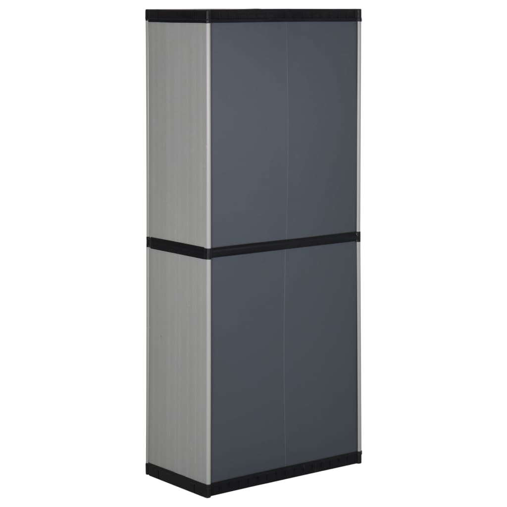vidaXL Garden Storage with 3 Shelves Grey&Black 68x40x168 cm