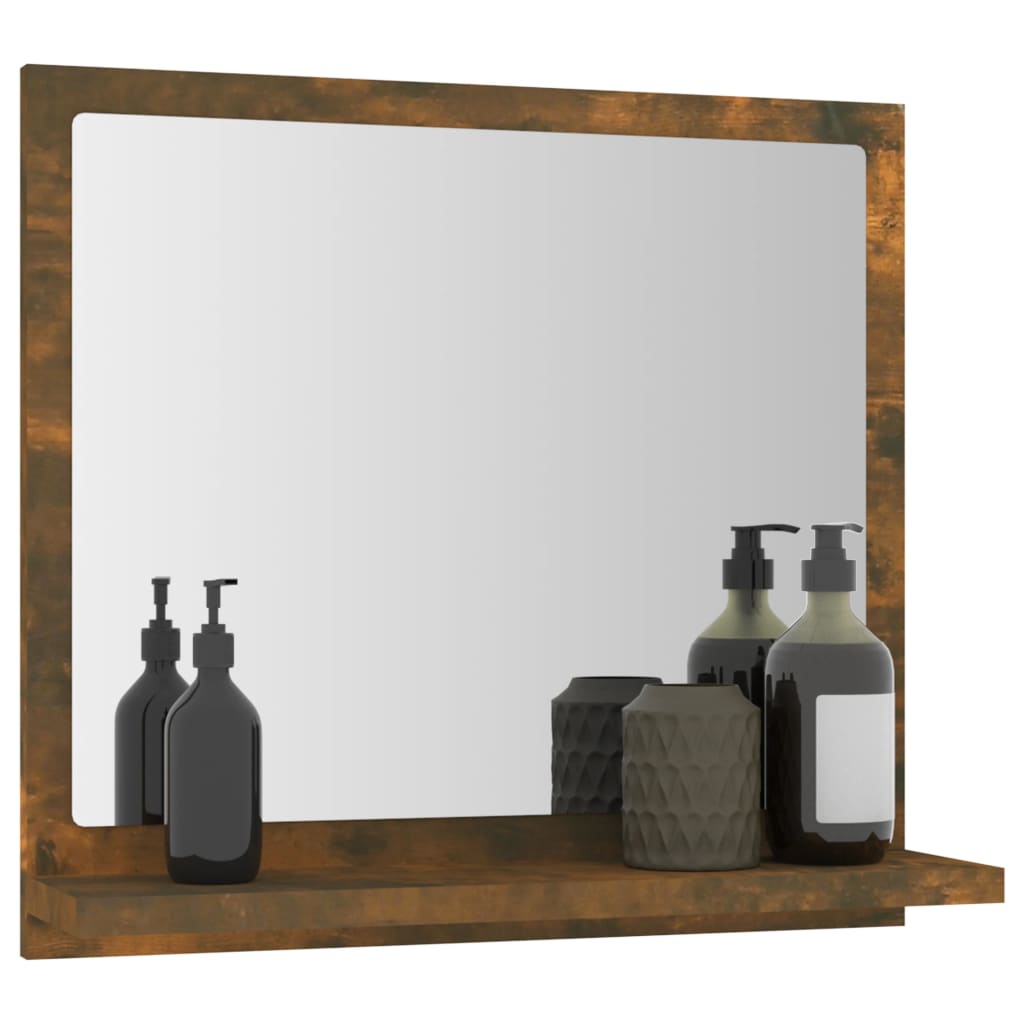 vidaXL Bathroom Mirror Smoked Oak 40x10.5x37 cm Engineered Wood