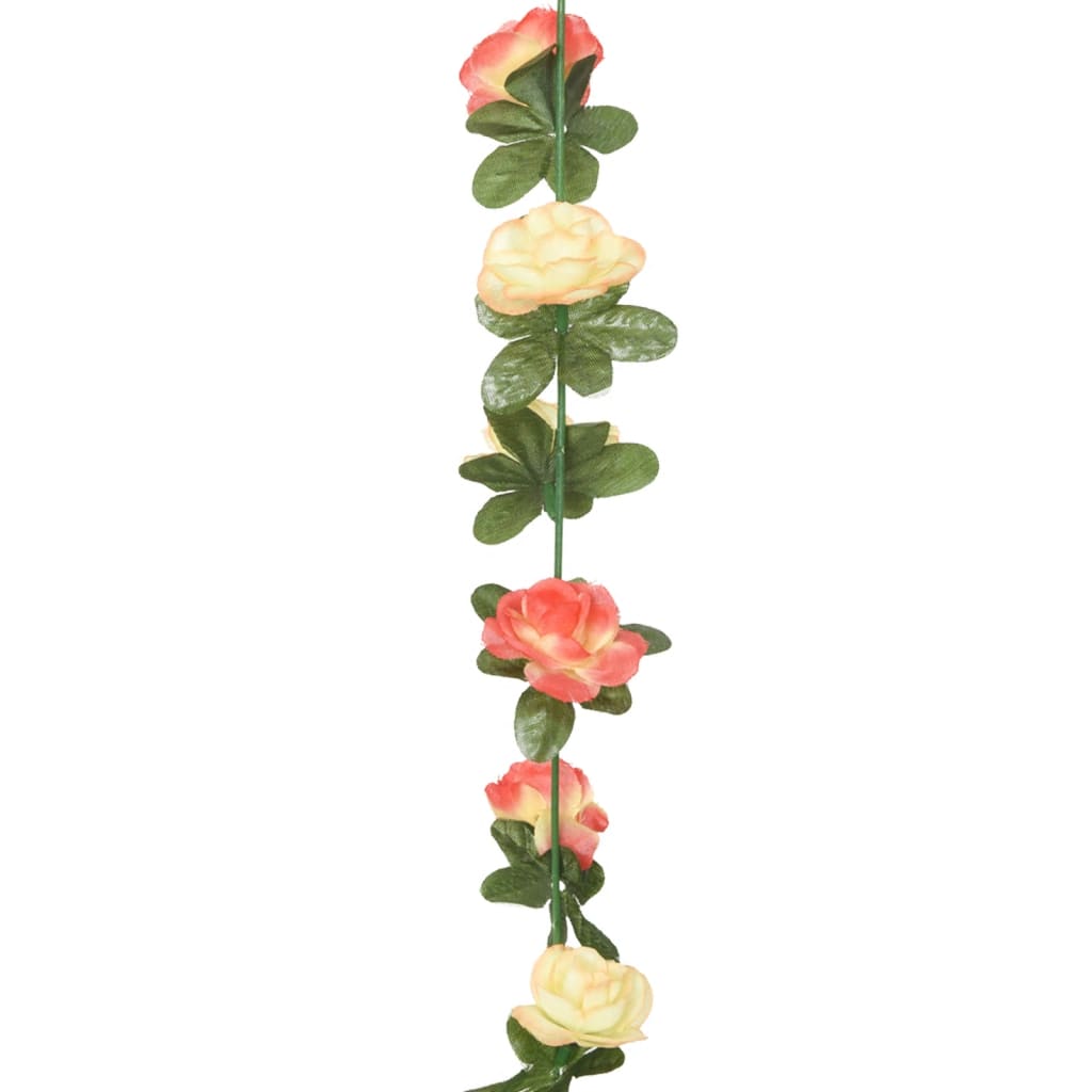 vidaXL Artificial Flower Garlands 6 pcs Rose and Champagne 240 cm