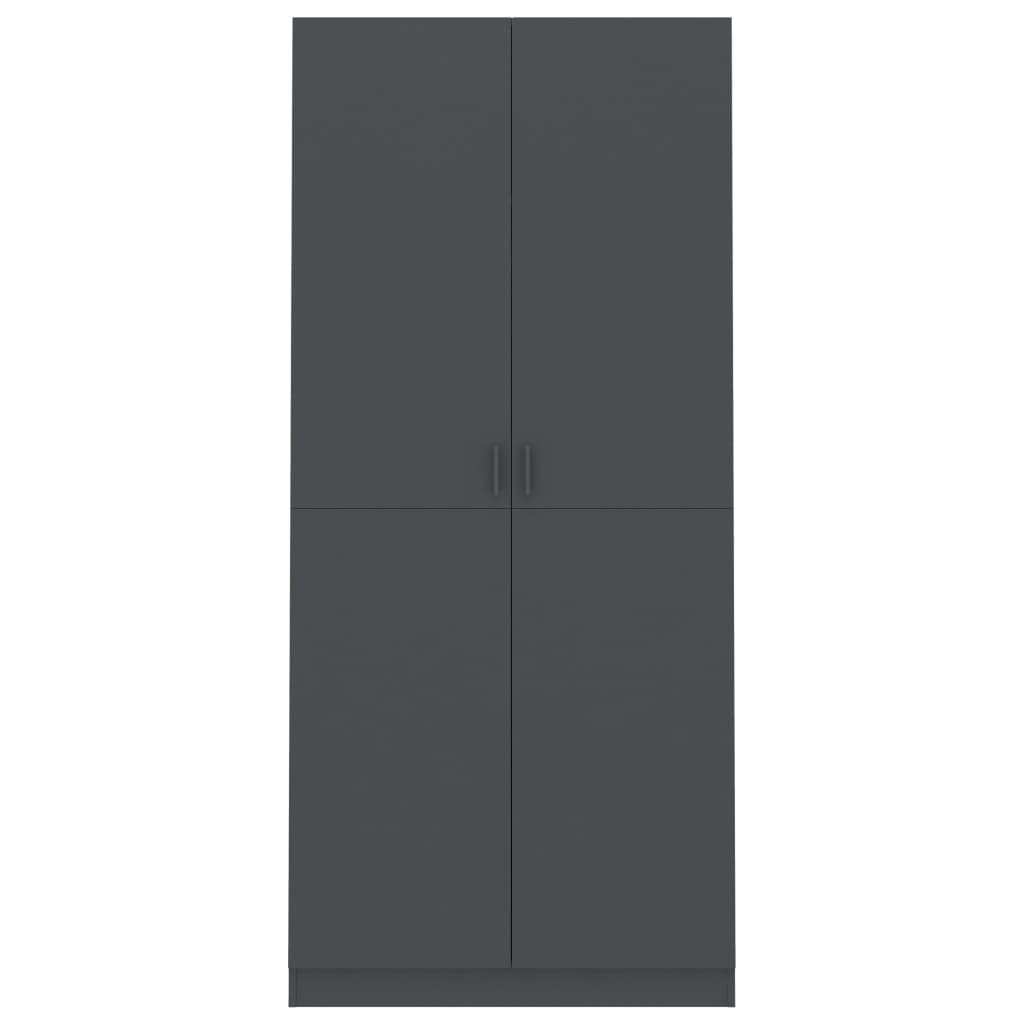 vidaXL Wardrobe Grey 90x52x200 cm Chipboard