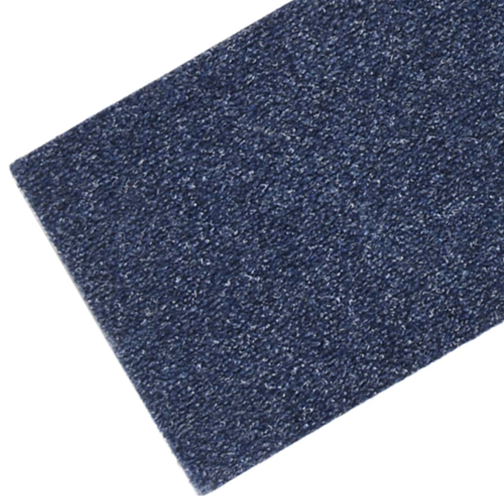 vidaXL Self-adhesive Stair Mats Rectangular 15 pcs 76x20 cm Grey Blue