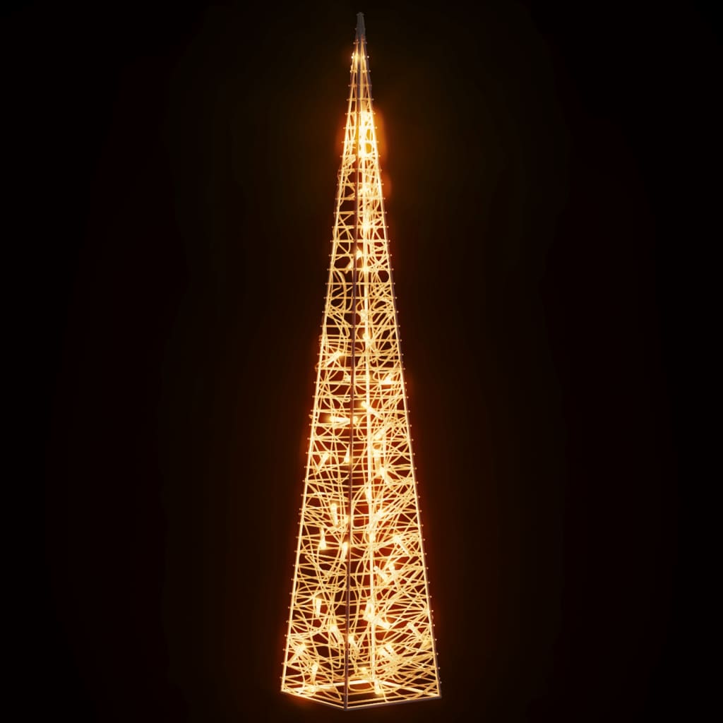 vidaXL Acrylic Decorative LED Light Cone Warm White 90 cm