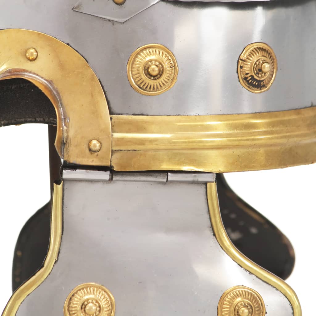 vidaXL Roman Soldier Helmet Antique Replica LARP Silver Steel