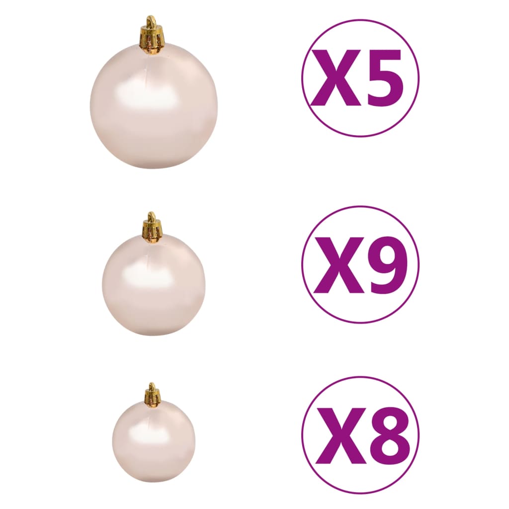 vidaXL Slim Pre-lit Christmas Tree with Ball Set White 210 cm