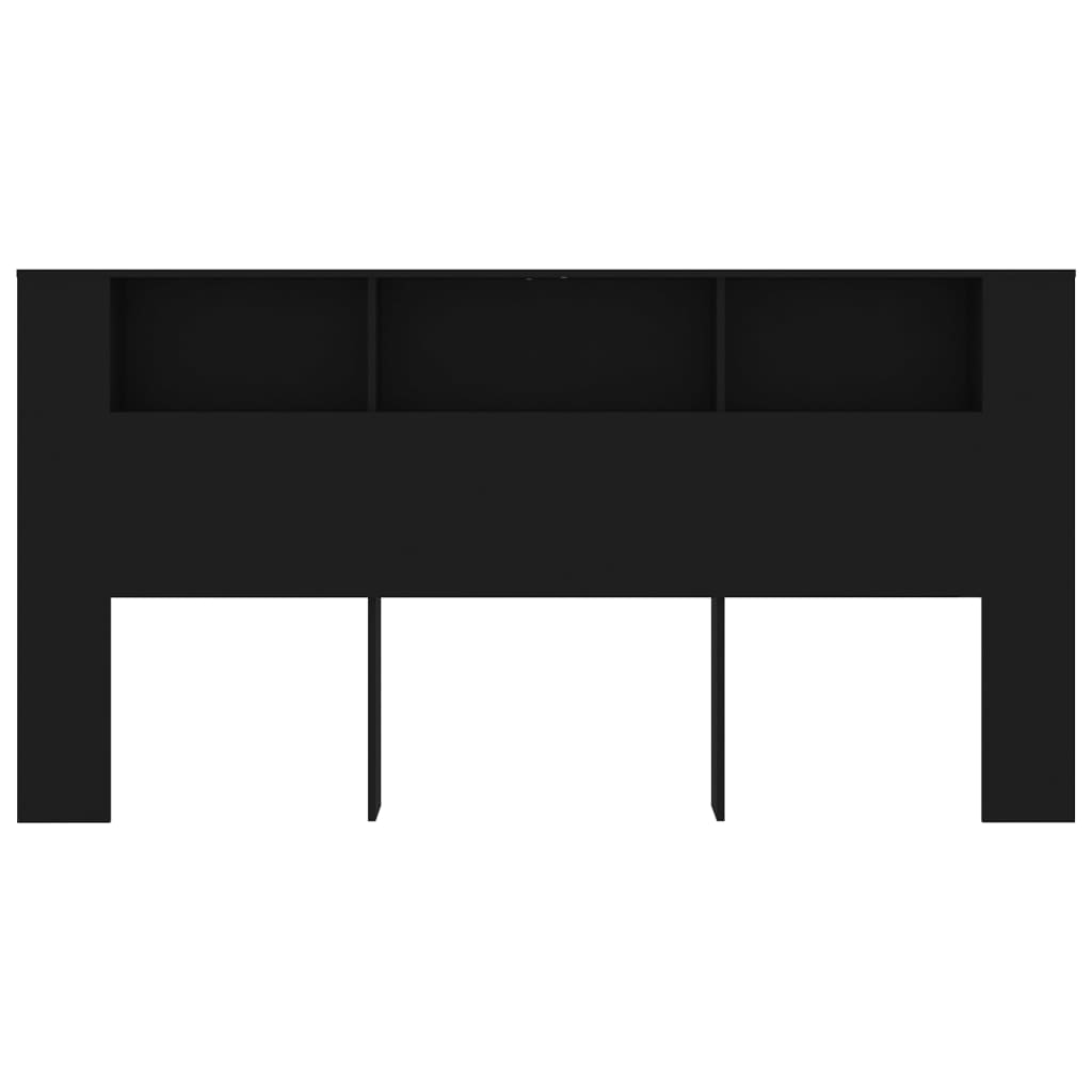 vidaXL Headboard Cabinet Black 200x18.5x104.5 cm