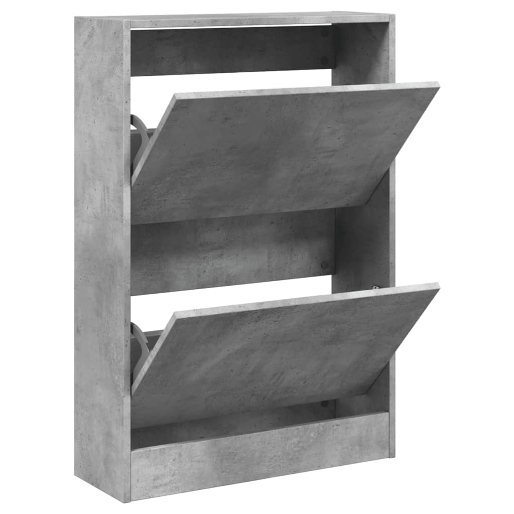 vidaXL Shoe Cabinet Concrete Grey 60x21x87.5 cm Engineered Wood
