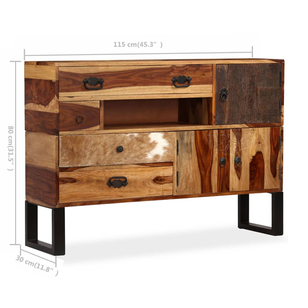 vidaXL Sideboard Solid Sheesham Wood 115x30x80 cm