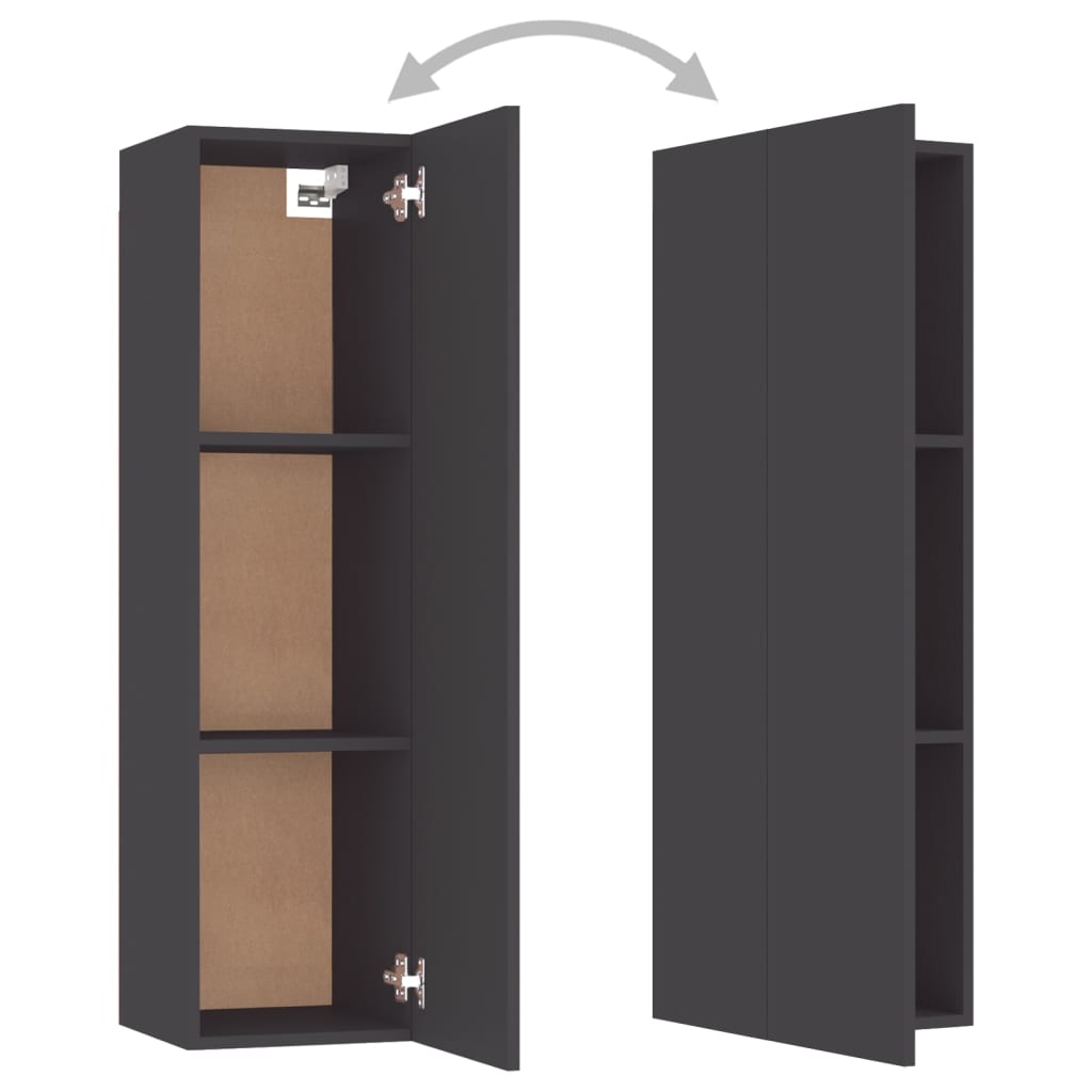 vidaXL 6 Piece TV Cabinet Set Grey Engineered Wood