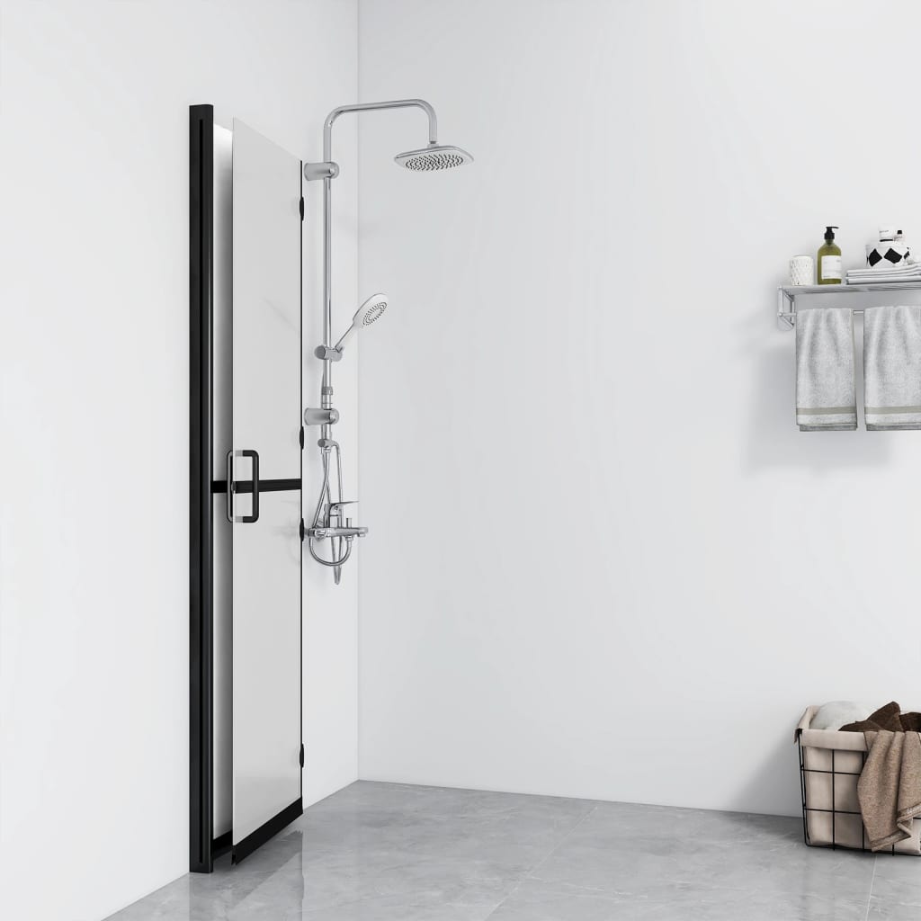 vidaXL Foldable Walk-in Shower Wall Frosted ESG Glass 80x190 cm