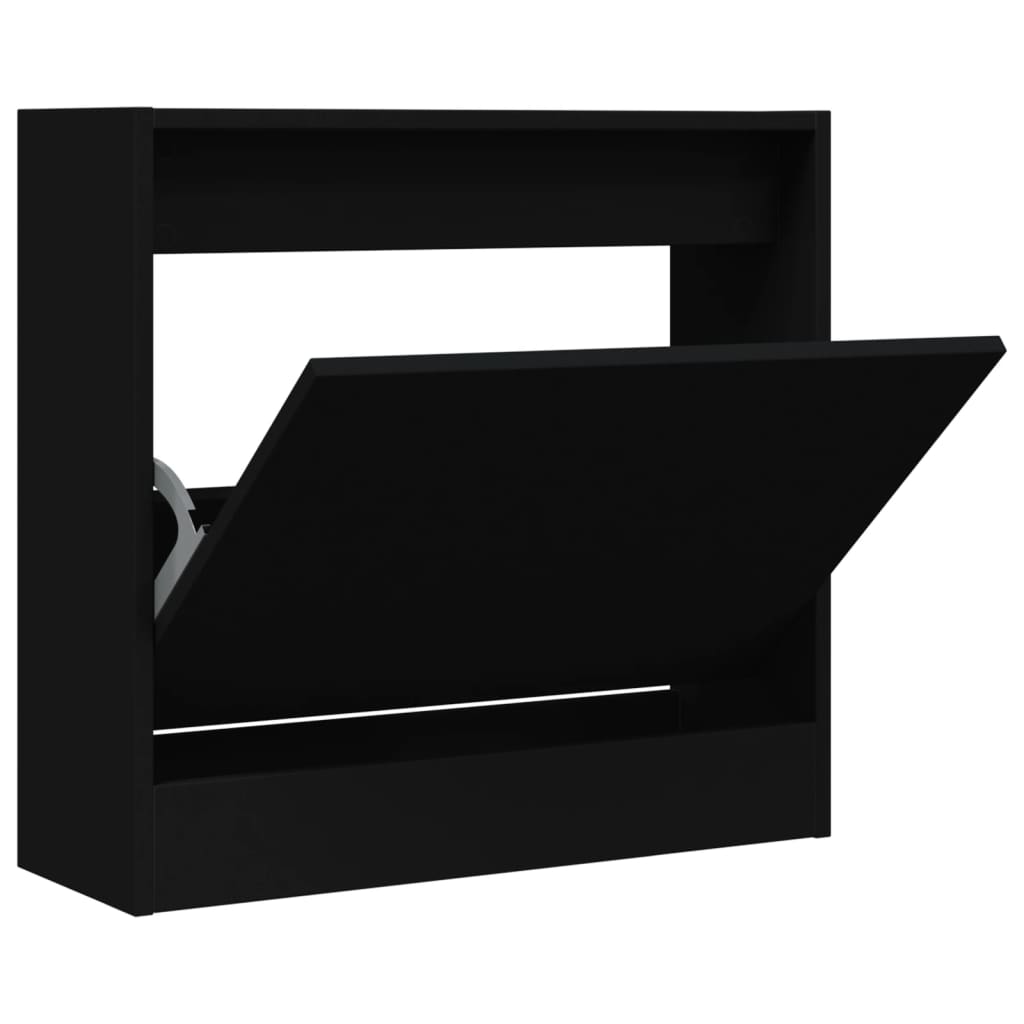 vidaXL Shoe Cabinet Black 60x21x57 cm Engineered Wood