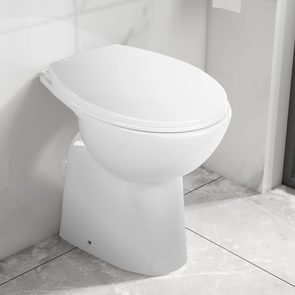 vidaXL High Rimless Toilet Soft Close 7 cm Higher Ceramic White