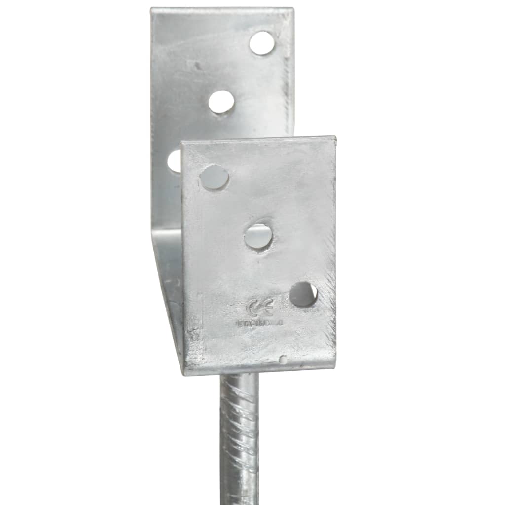 vidaXL Fence Anchors 6 pcs Silver 10x6x30 cm Galvanised Steel