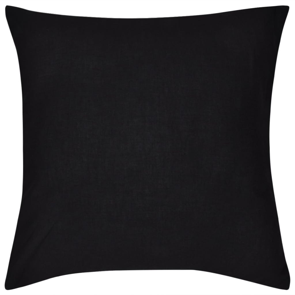 4 Black Cushion Covers Cotton 40 x 40 cm