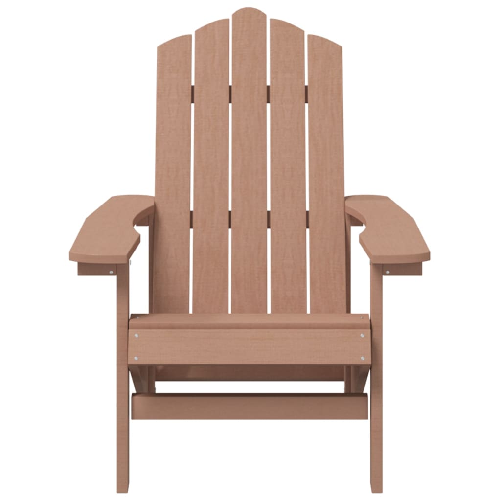 vidaXL Garden Adirondack Chairs with Table HDPE Brown