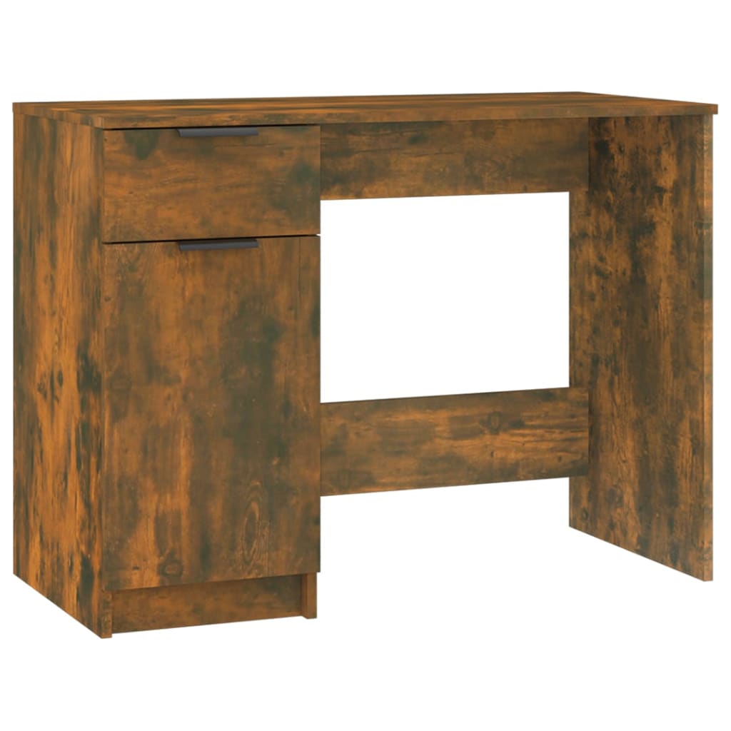 vidaXL Desk Smoked Oak 100x50x75 cm Engineered Wood