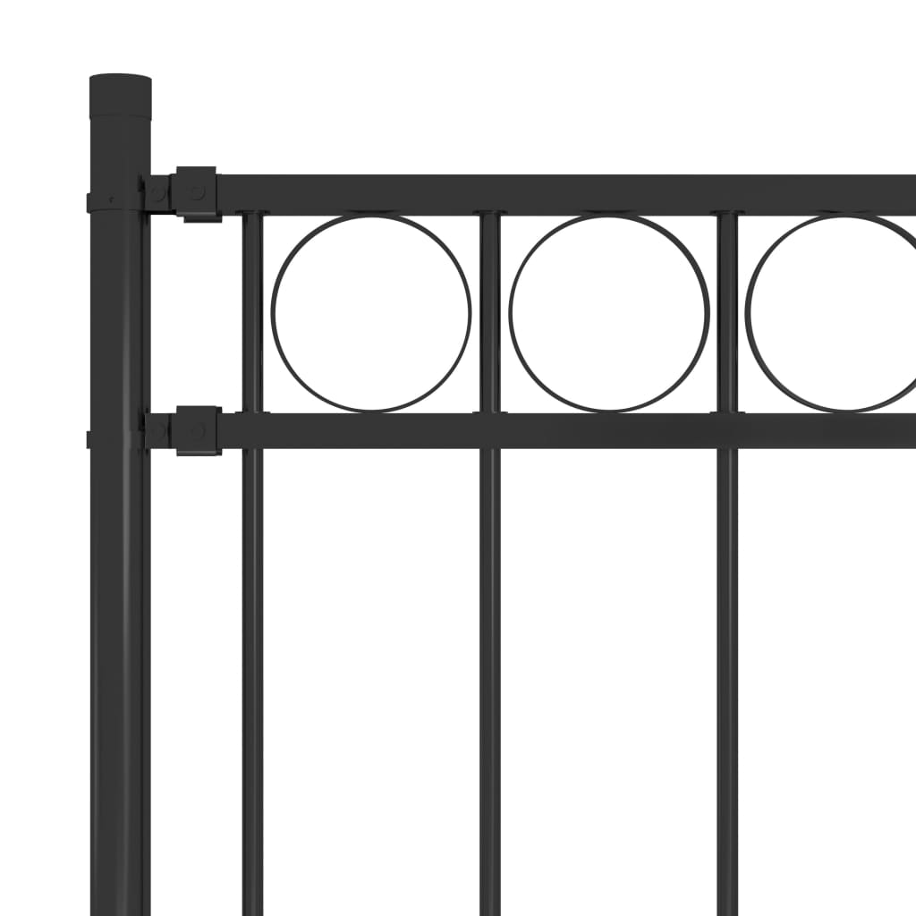 vidaXL Garden Fence Steel 1.7x1.5 m Black