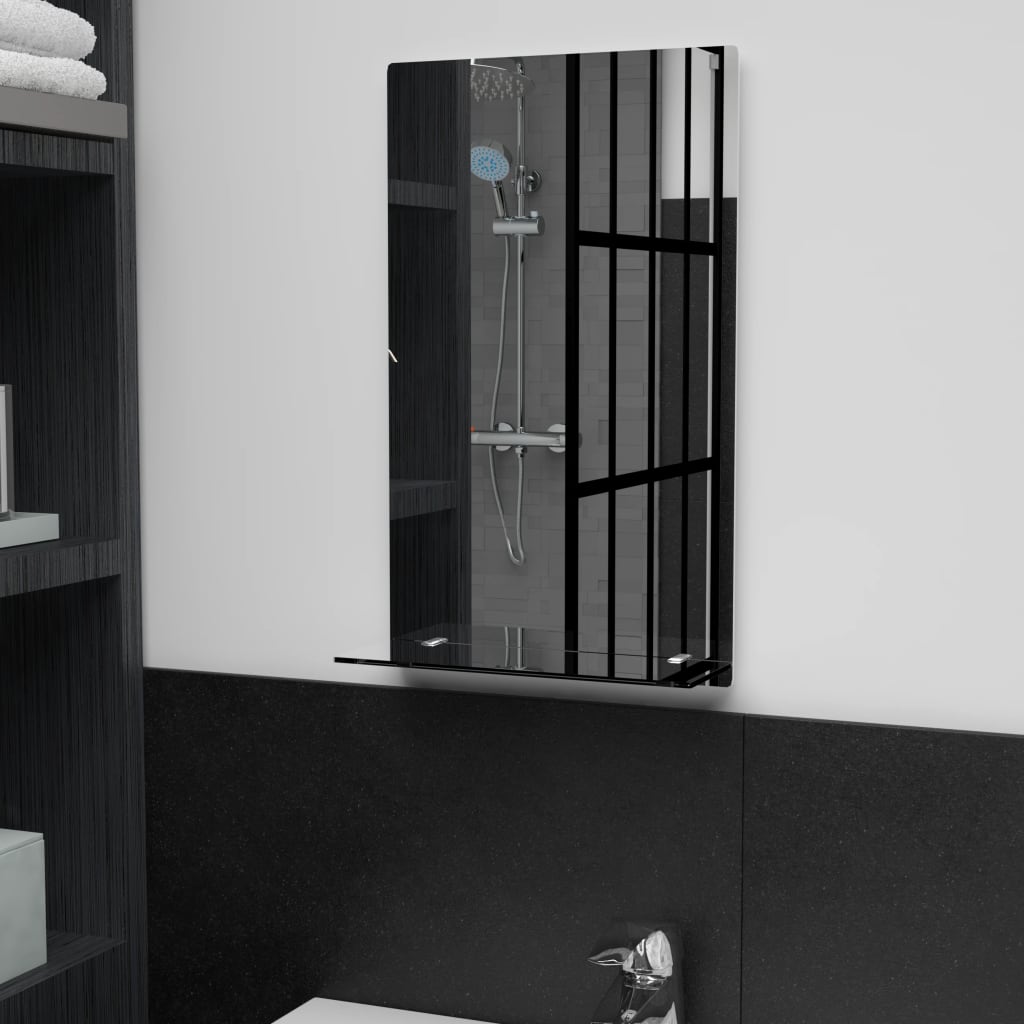 vidaXL Wall Mirror with Shelf 30x50 cm Tempered Glass