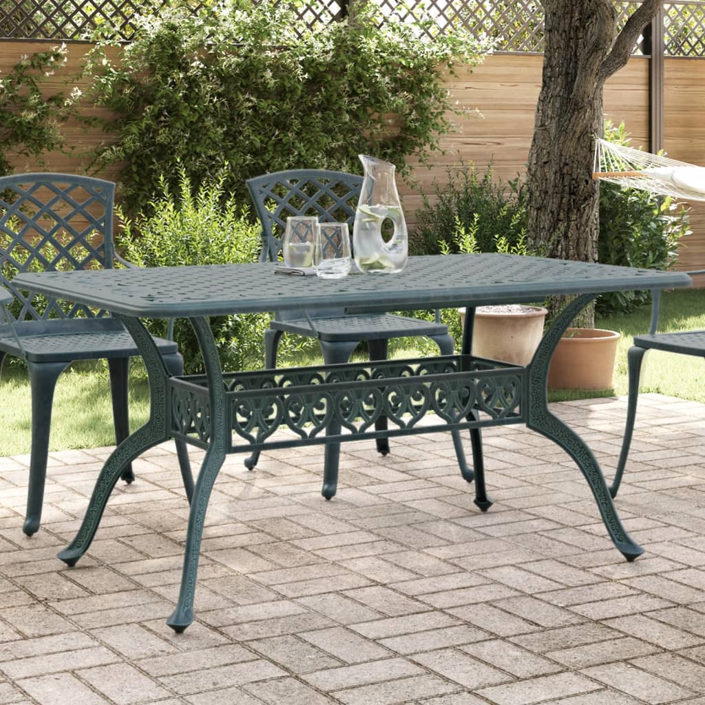 vidaXL Garden Table Green 150x90x72 cm Cast Aluminium