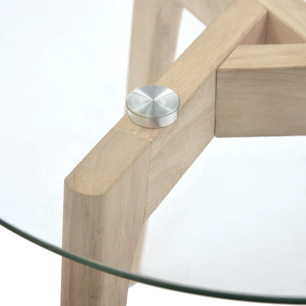 vidaXL Side Table Set 2 pcs Tempered Glass