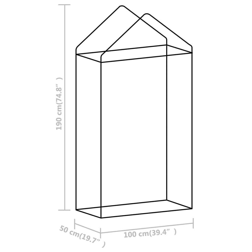 vidaXL Greenhouse with Steel Frame 0.5 m² 1x0.5x1.9 m