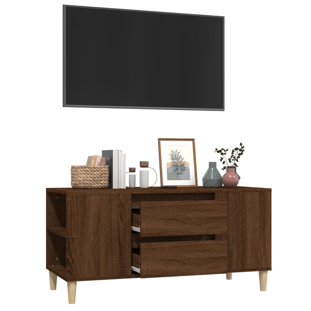 vidaXL TV Cabinet Brown Oak 102x44.5x50 cm Engineered Wood