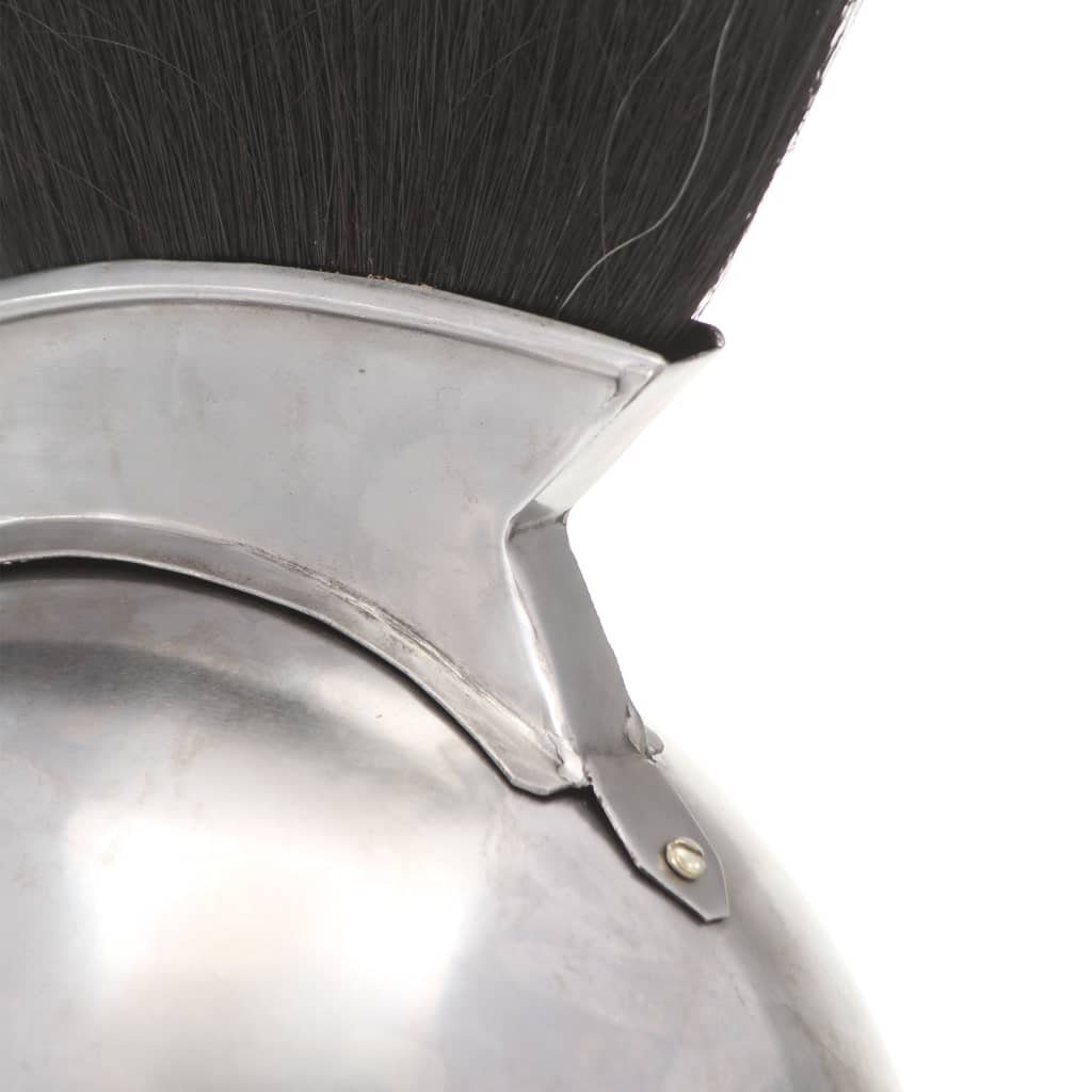 vidaXL Greek Warrior Helmet Antique Replica LARP Silver Steel
