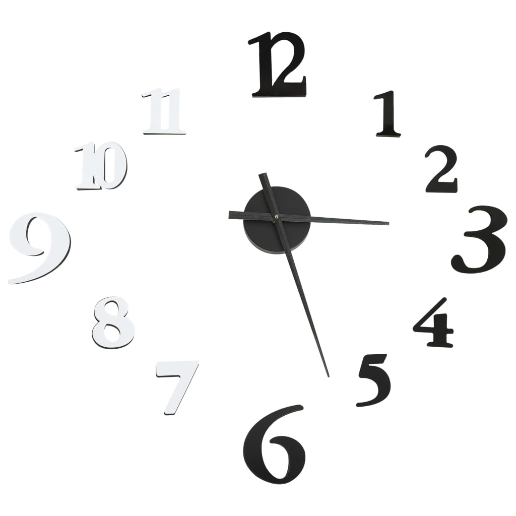 vidaXL 3D Wall Clock Modern Design Black and White 100 cm XXL