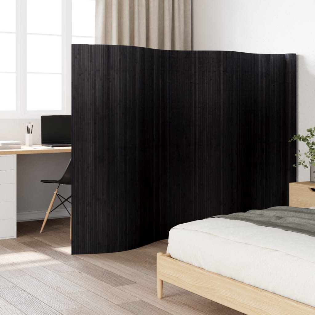 vidaXL Room Divider Black 165x600 cm Bamboo