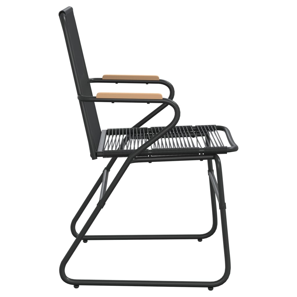 vidaXL Garden Chairs 2 pcs Black 58x59x85.5 cm PVC Rattan