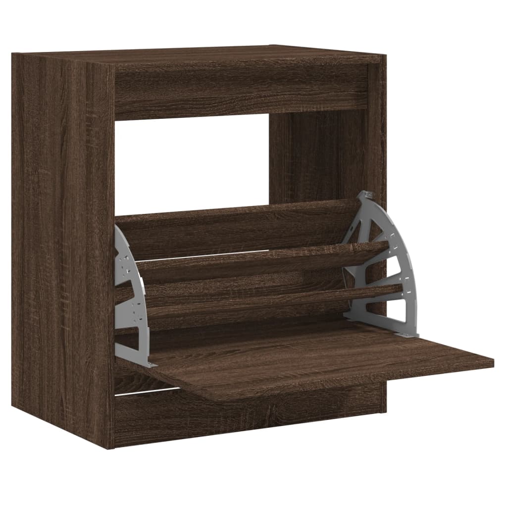 vidaXL Shoe Cabinet Brown Oak 60x42x69 cm Engineered Wood