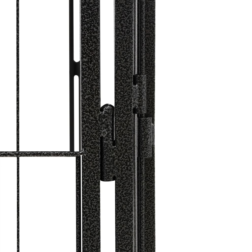 vidaXL 8-Panel Dog Playpen Black 100x50 cm Powder-coated Steel
