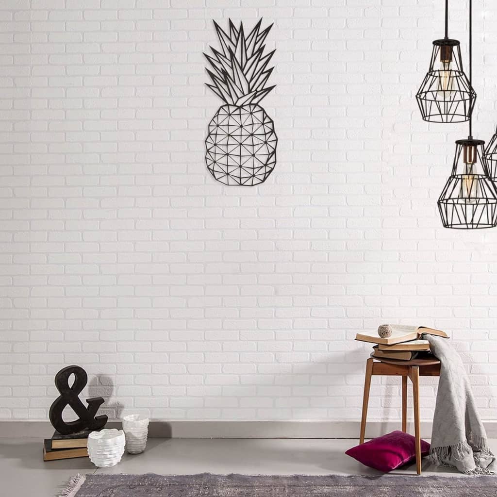 Homemania Wall Decoration Pineapple 22x55 cm Steel Black