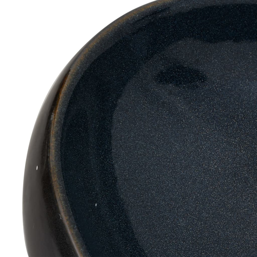 vidaXL Countertop Basin Black and Blue Oval 59x40x15 cm Ceramic