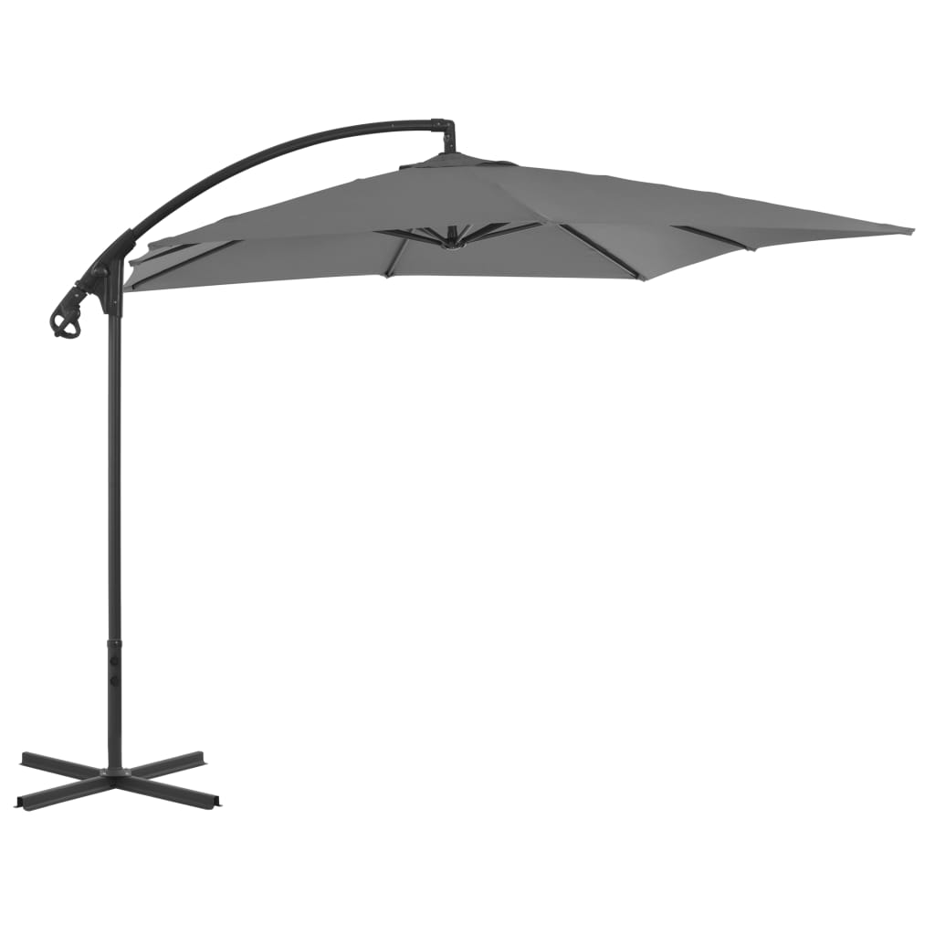 vidaXL Cantilever Umbrella with Steel Pole 250x250 cm Anthracite