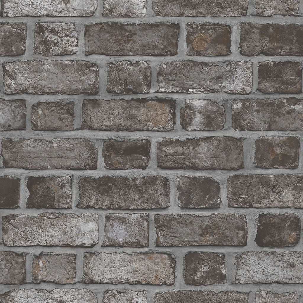 Noordwand Wallpaper Homestyle Brick Wall Black and Grey