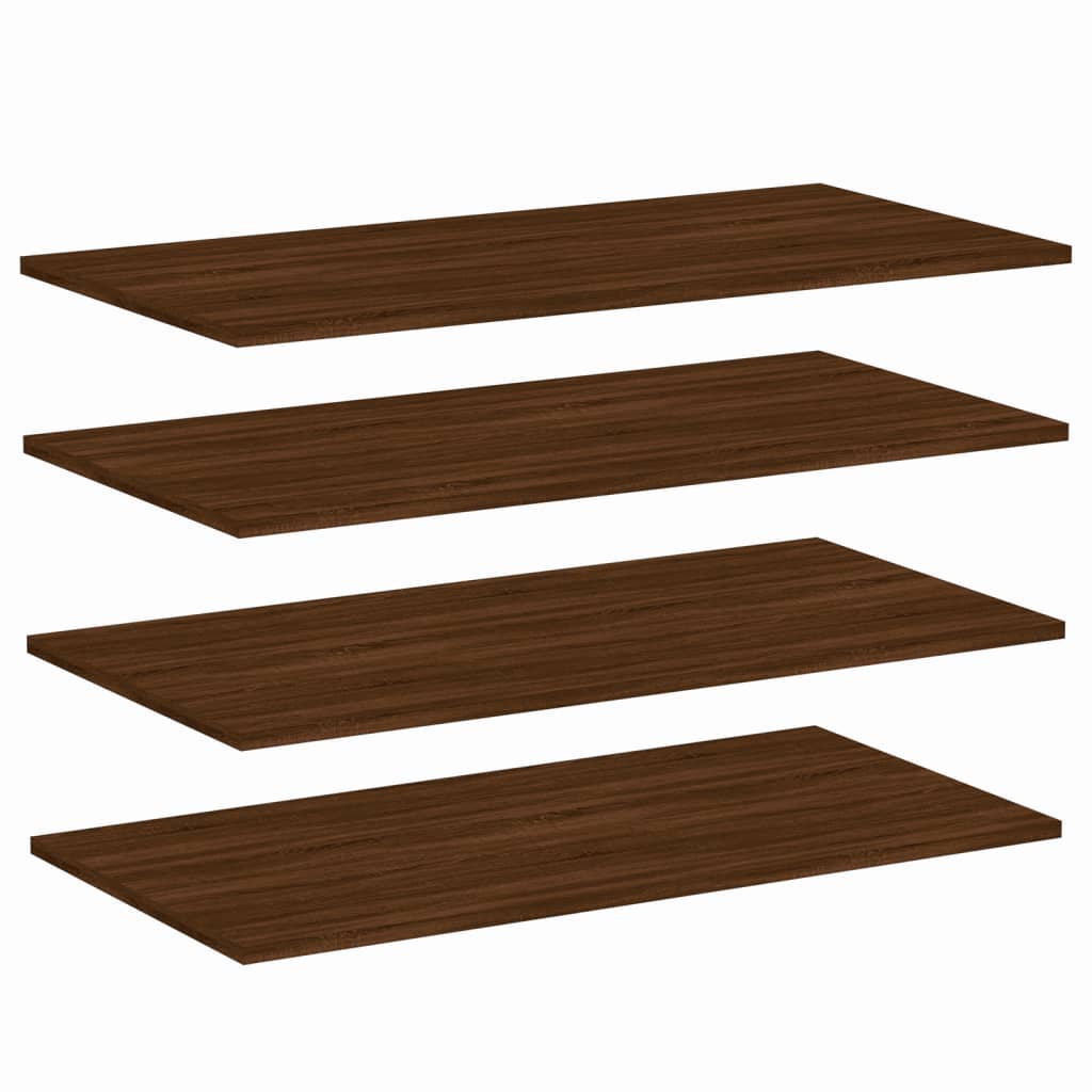 vidaXL Wall Shelves 4 pcs Brown Oak 80x40x1.5 cm Engineered Wood