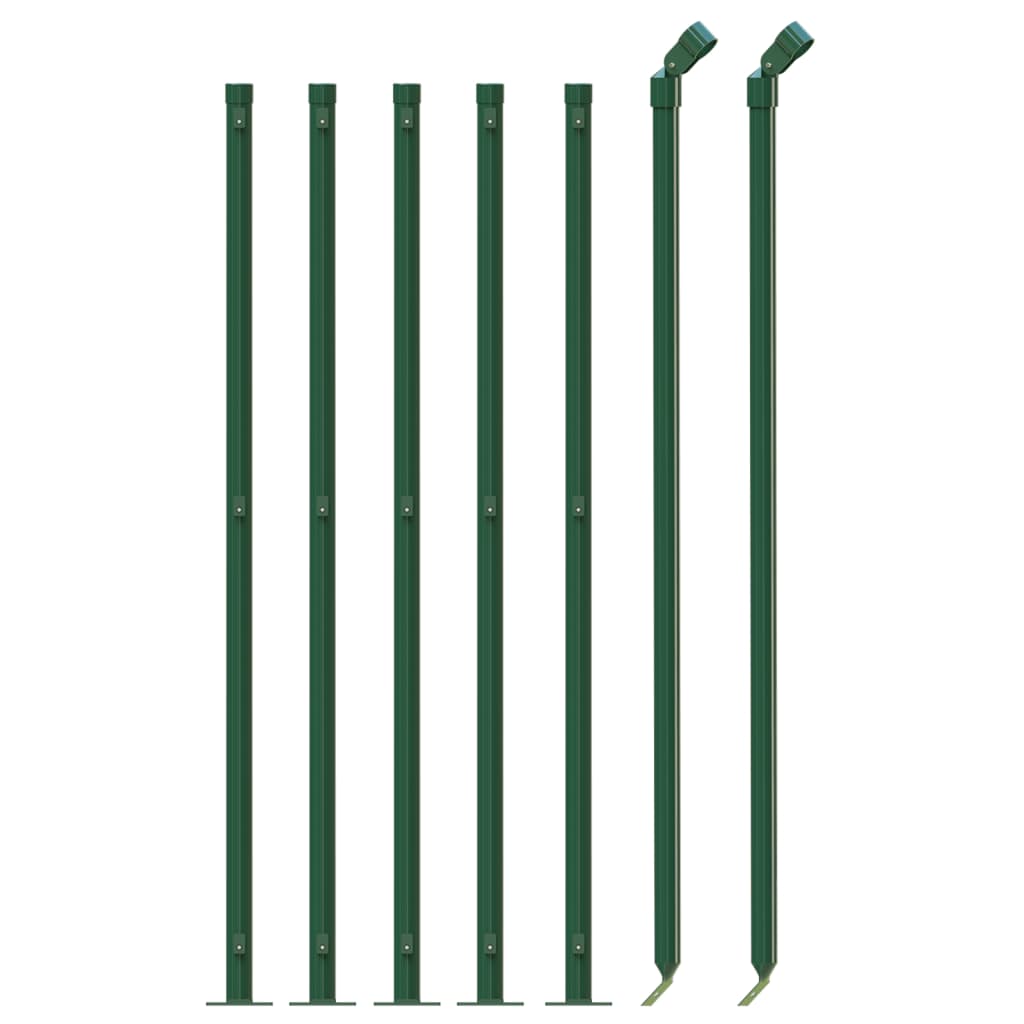 vidaXL Chain Link Fence with Flange Green 0.8x10 m