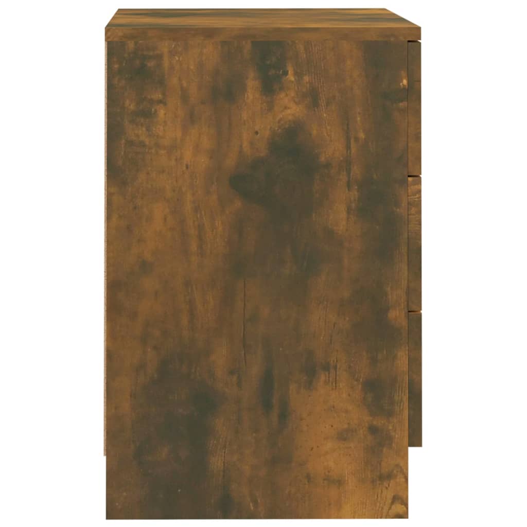 vidaXL Bedside Cabinet Smoked Oak 38x35x56 cm Engineered Wood