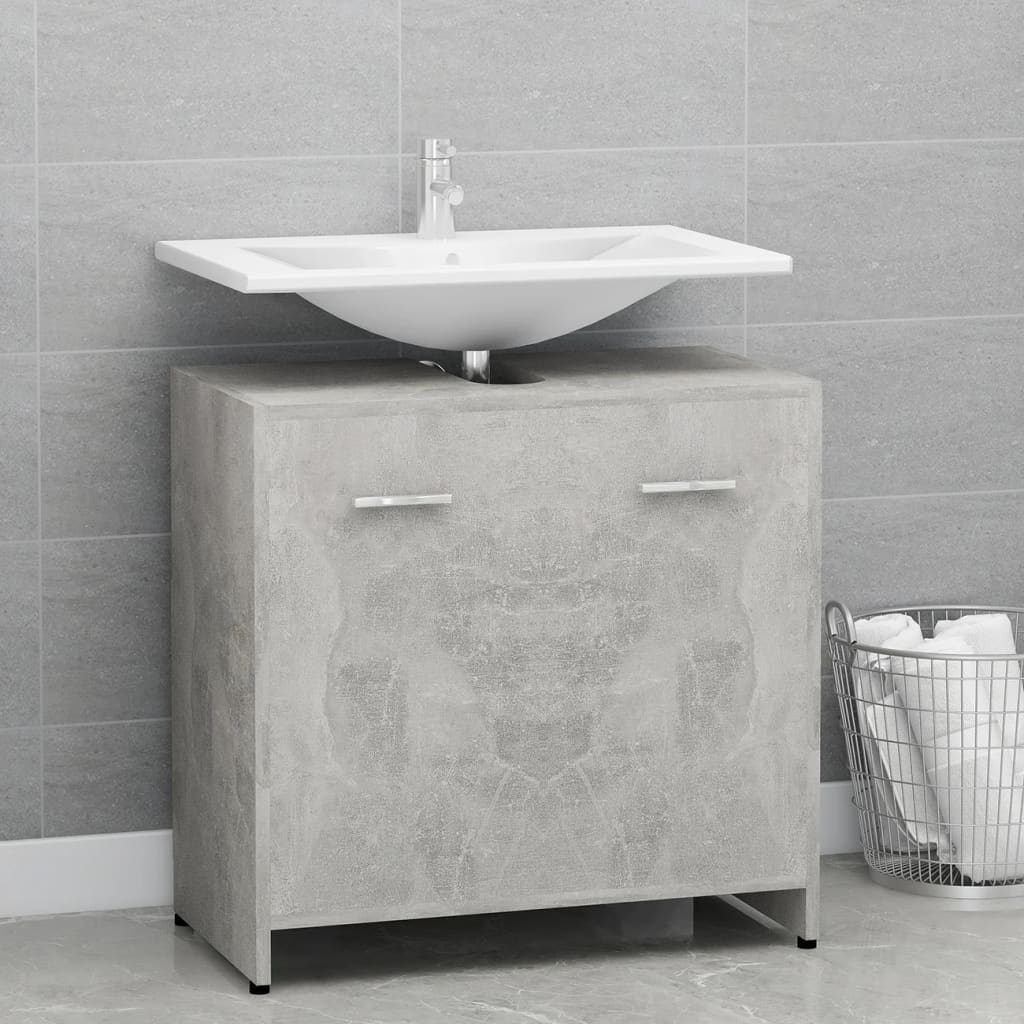 vidaXL Bathroom Cabinet Concrete Grey 60x33x61 cm Engineered Wood