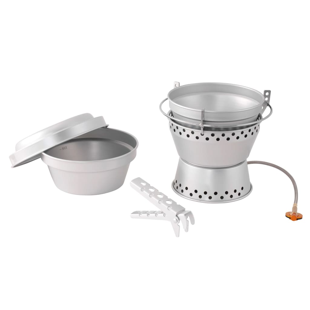 Easy Camp Camping Cooker & Stove Set Storm Silver