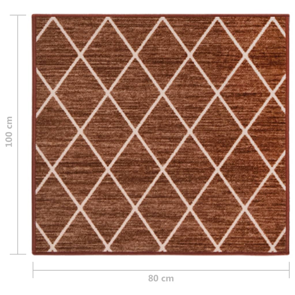 vidaXL Carpet Runner Dark Brown 80x100 cm