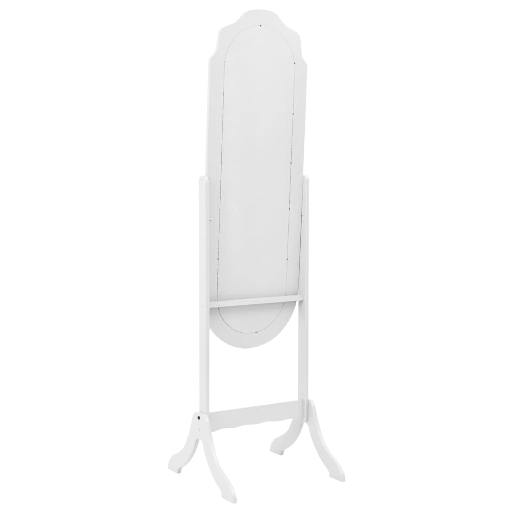 vidaXL Free Standing Mirror White 45.5x47.5x160 cm Engineered Wood