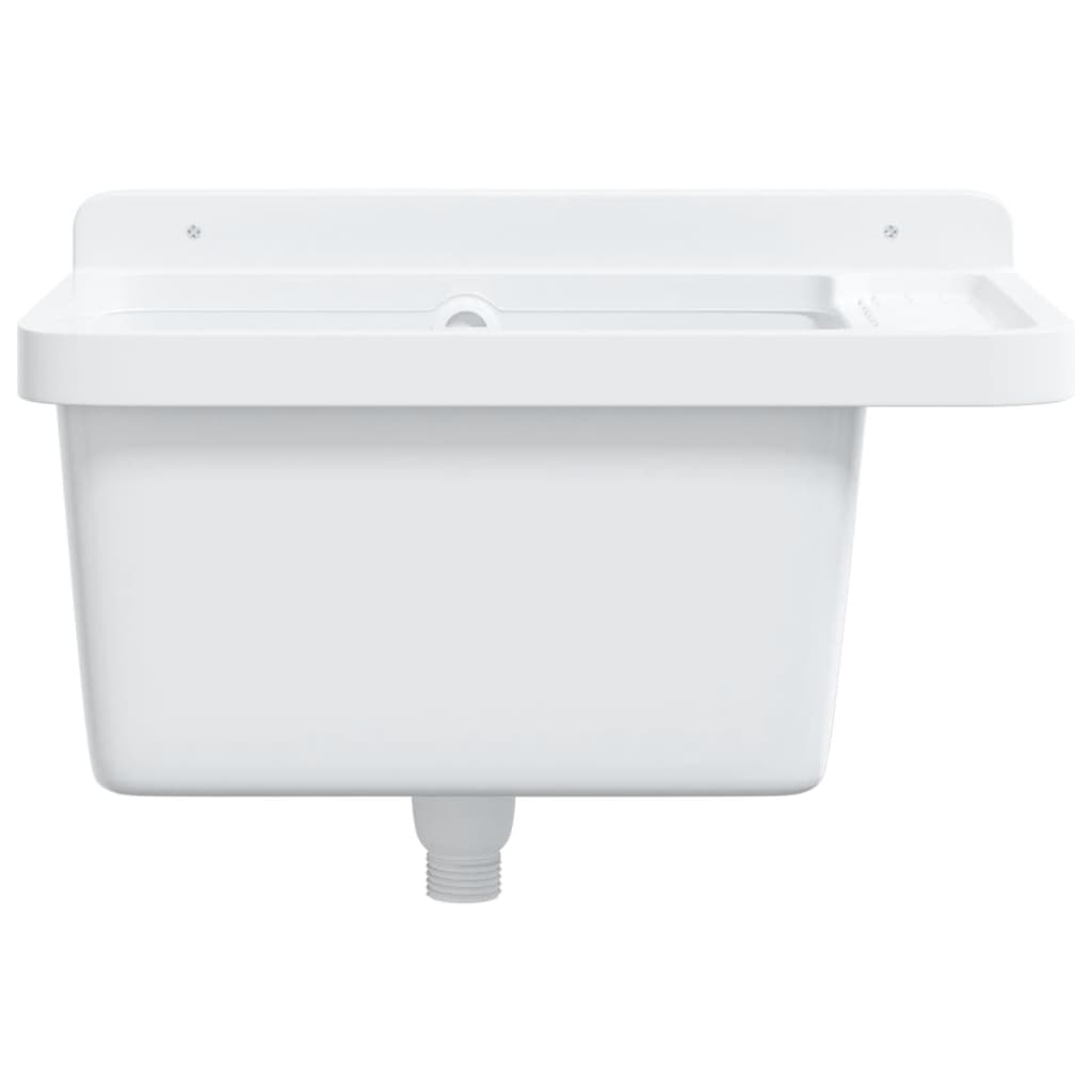 vidaXL Sink Washbasin for Wall Mounting White 50x35x24 cm Resin