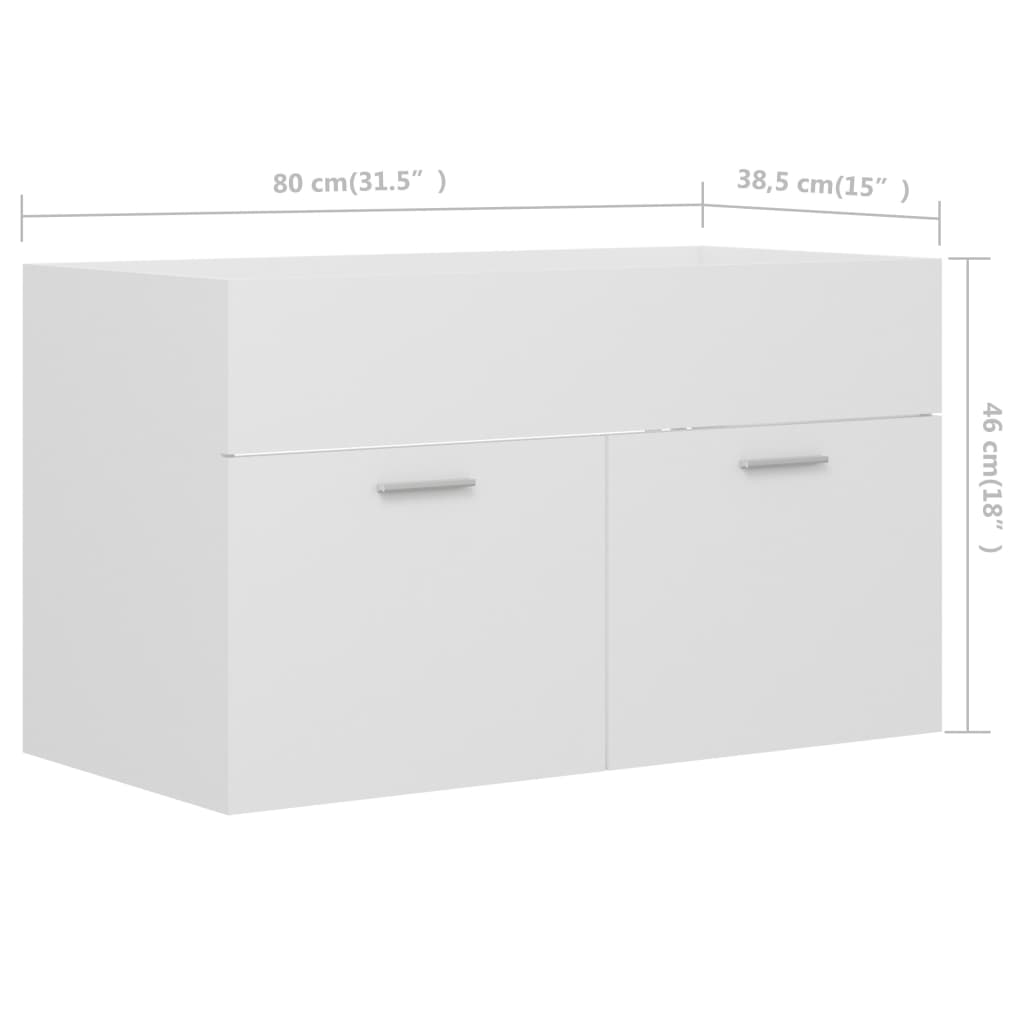 vidaXL Sink Cabinet White 80x38.5x46 cm Engineered Wood