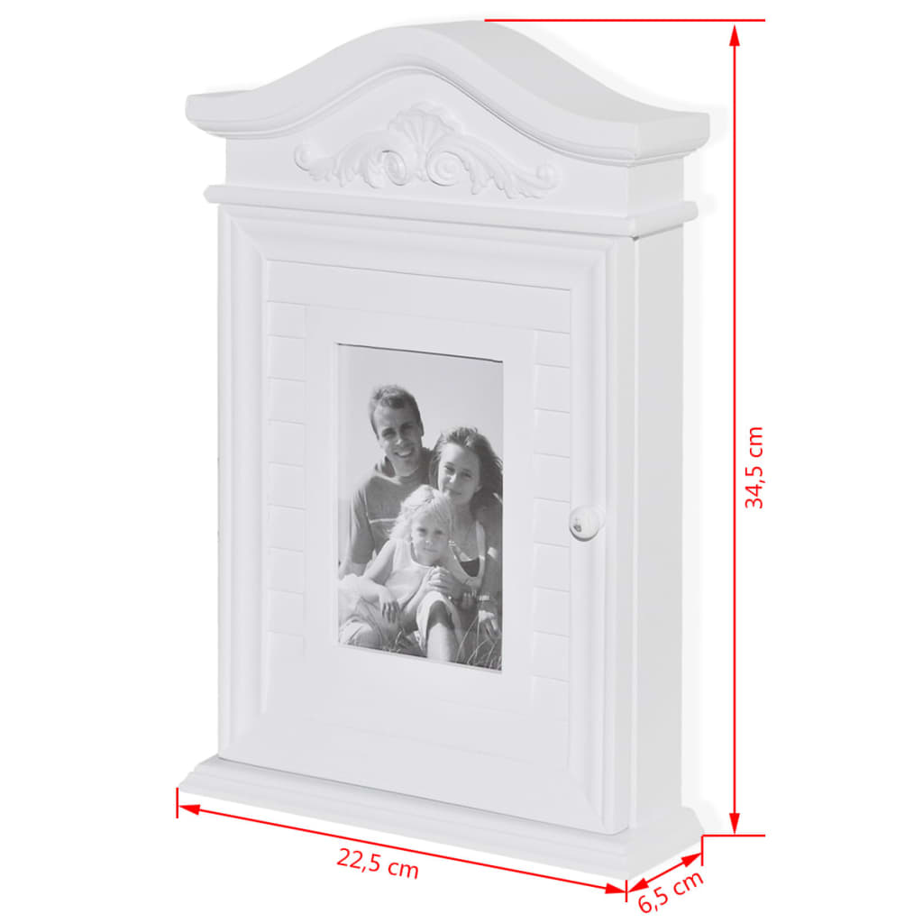 vidaXL Key Cabinet with Photo Frame White