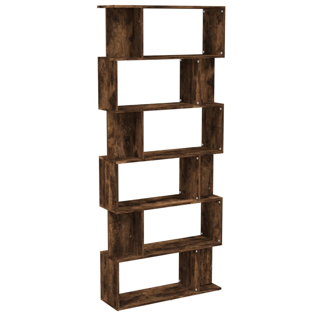 vidaXL Book Cabinet/Room Divider Smoked Oak 80x24x192 cm Engineered Wood