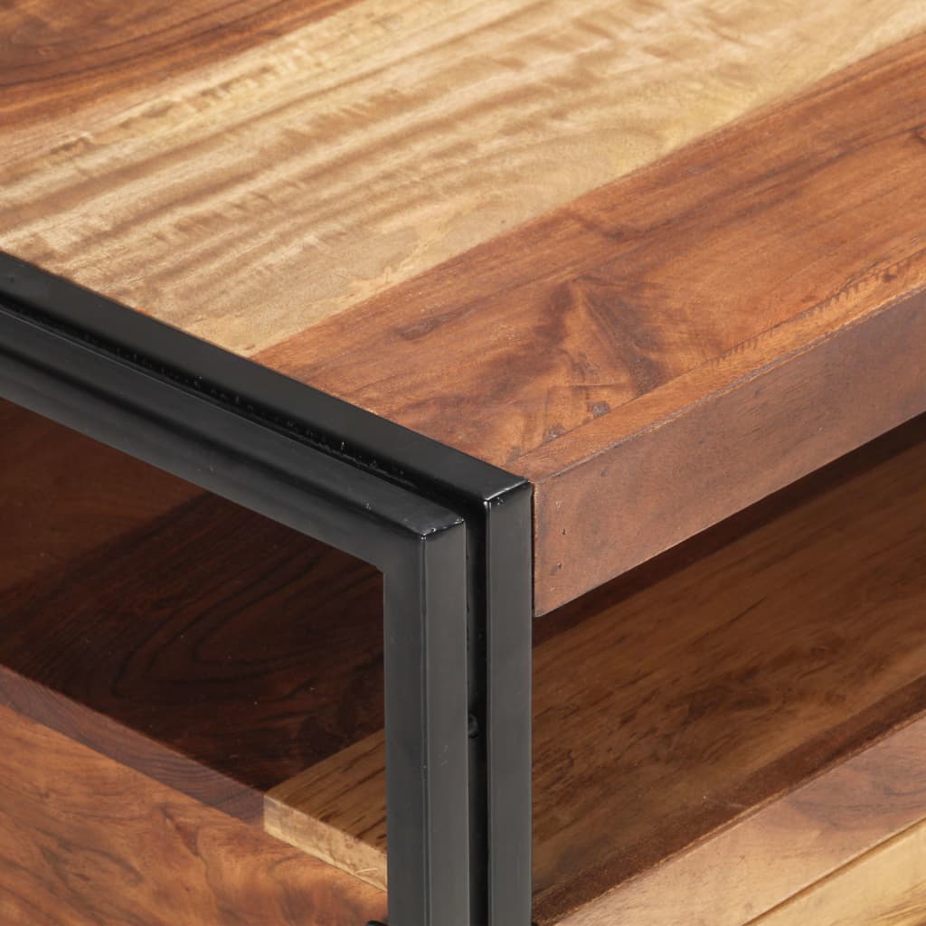 vidaXL Coffee Table 100x55x45cm Solid Acacia Wood with Sheesham Finish
