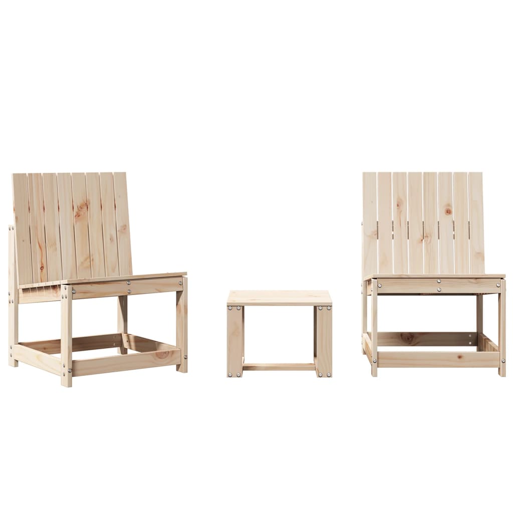 vidaXL 3 Piece Garden Lounge Set Solid Wood Pine