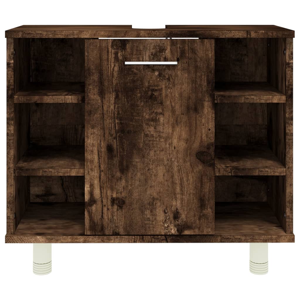 vidaXL Bathroom Cabinet Smoked Oak 60x32x53.5 cm Engineered Wood