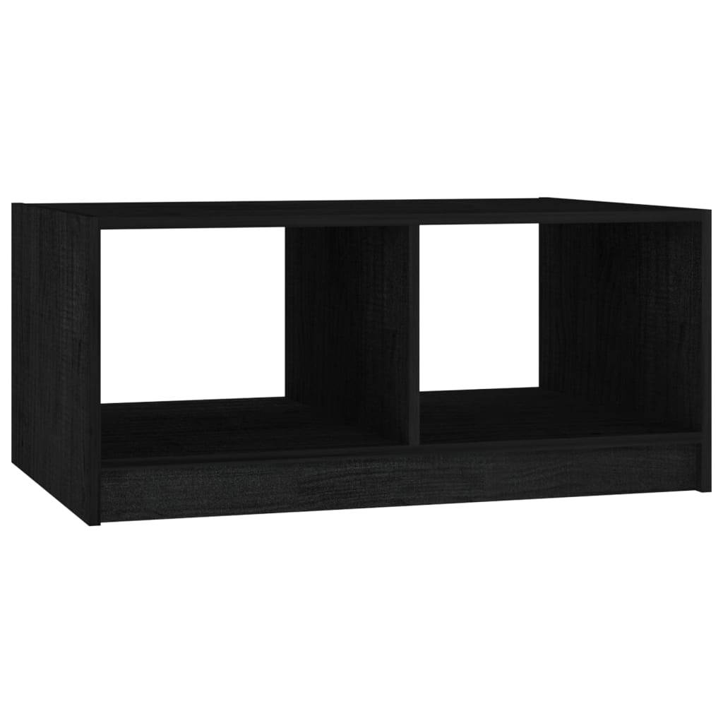 vidaXL Coffee Table Black 75x50x33.5 cm Solid Pinewood